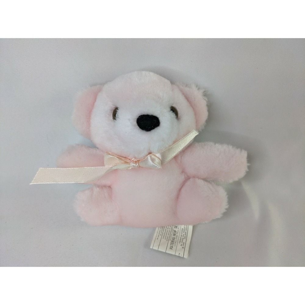 Pink Bear Plush 5 Inch Joelson Industries 1993 Stuffed Animal Toy